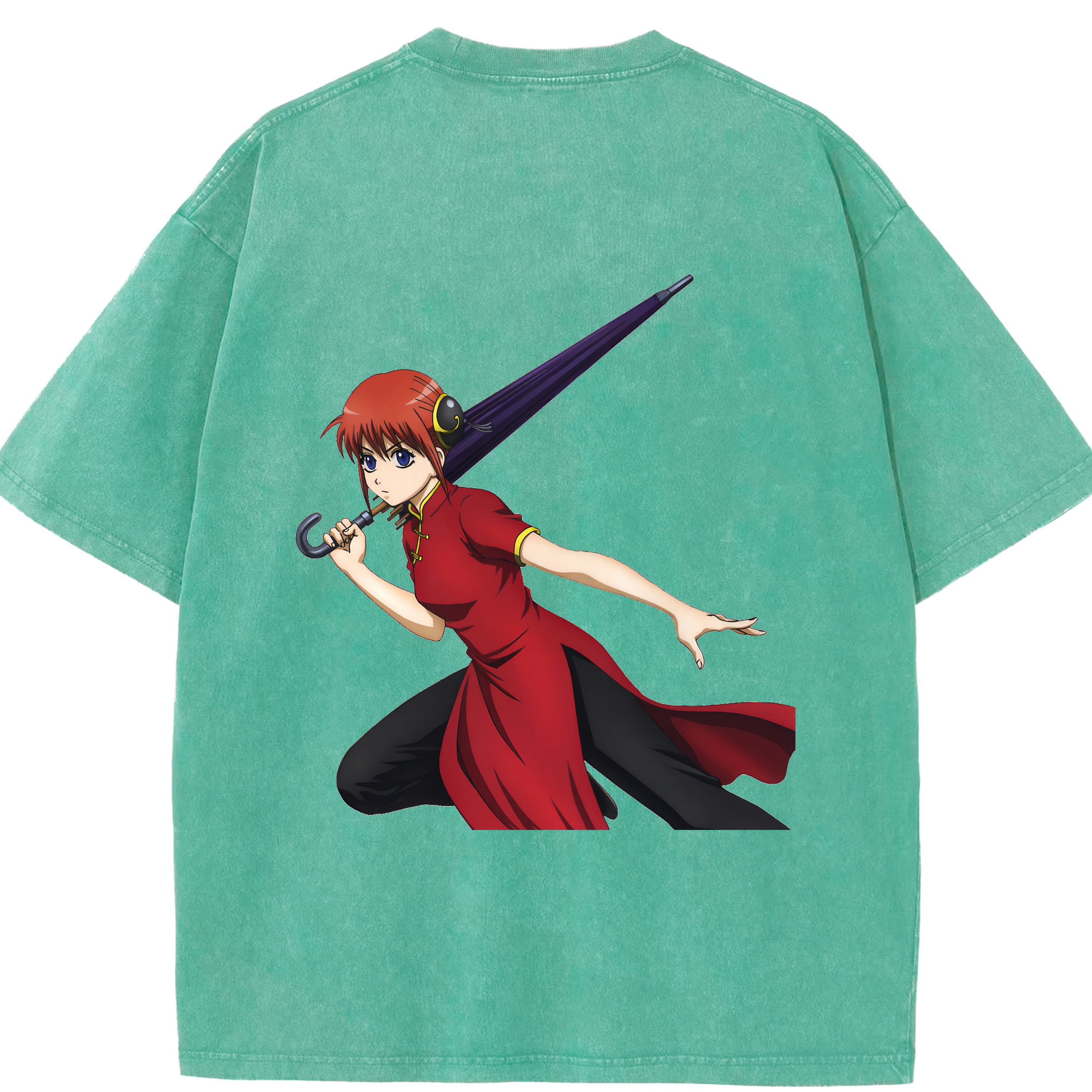 （画像用） ぎんたま 坂田銀時（さかたぎんとき） 神楽 志村新八（しむら しんぱち） GINTAMA Sakata Gintoki Kagura Shimura Shinpachi 綿100% ヴィンテージ風 半袖Tシャツ（背面プリント）
